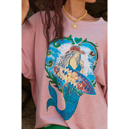 Sabbi The Very Oversized Resting Beach Face Tee - Mauve