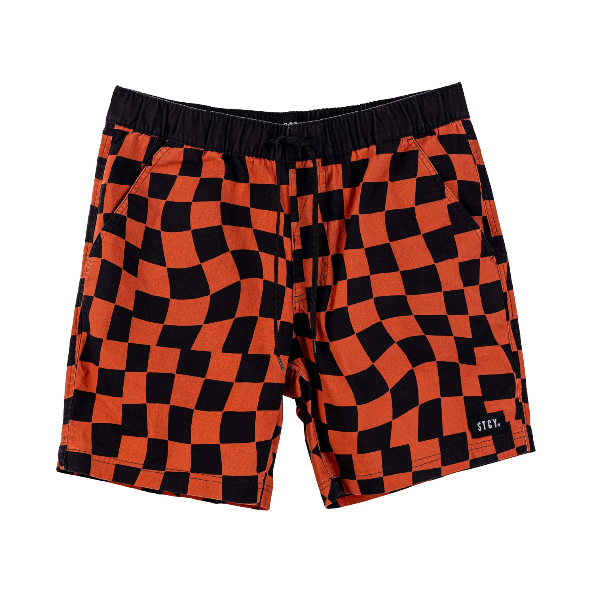 Stacey Mens Check Walkshort - Burnt Red