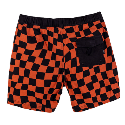 Stacey Mens Check Walkshort - Burnt Red