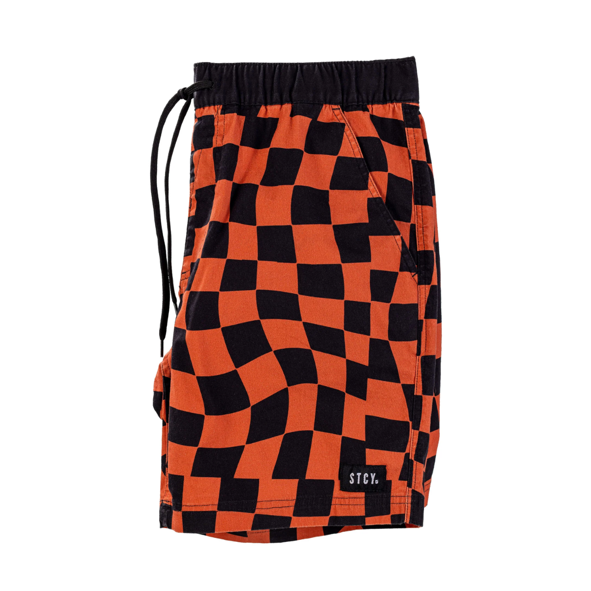 Stacey Mens Check Walkshort - Burnt Red