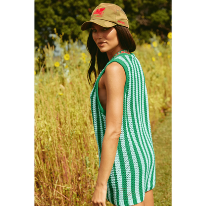 Sabbi The Knit B-Ball Singlet - Green & Blue