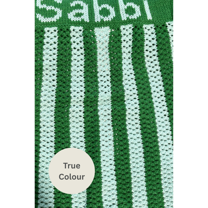 Sabbi The Knit Stripe Beach Pant - Green & Blue