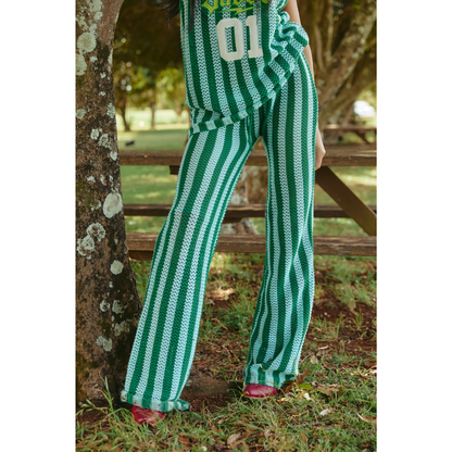 Sabbi The Knit Stripe Beach Pant - Green & Blue