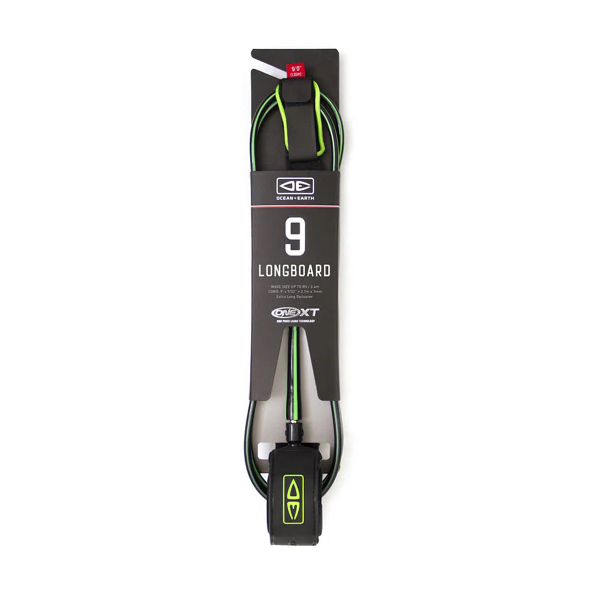 Ocean & Earth Premium One XT 9ft Longboard Legrope - Black/Lime
